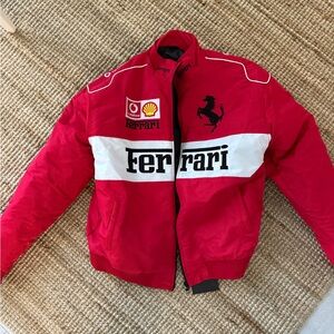NEW Ferrari Red Bomber (Size M) Jacket with Racing Accents